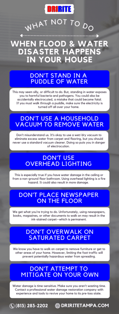 What Not to Do When Flood & Water Disaster Happens in Your House