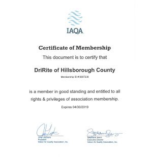 certificate dririte iaqa