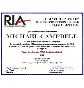 certificate mike ria