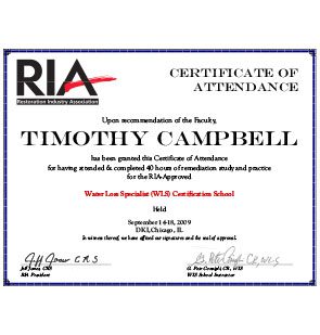certificate tim ria